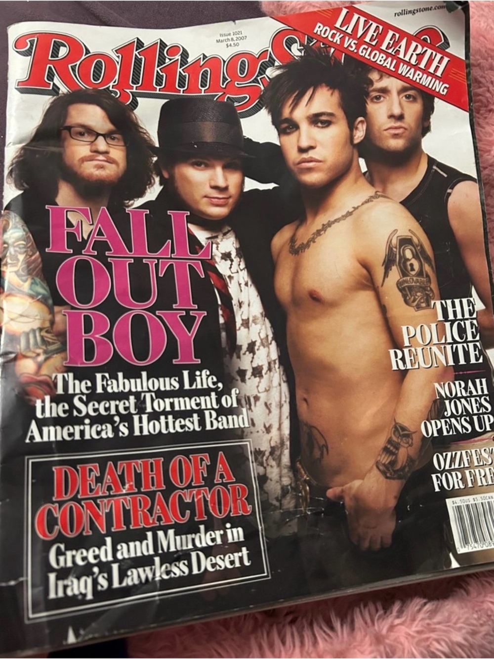 Fall Out Boy Rolling Stone Magazine Cover 2007 emo Pete wentz punk fob